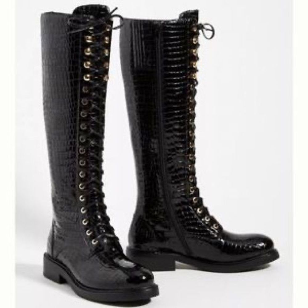 New Jeffrey Campbell Arkin Tall Lace-Up Boots sz 11